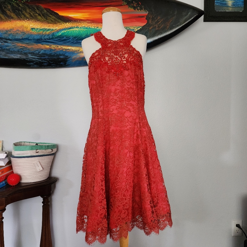 MARCHESA NOTTE LACE DRESS